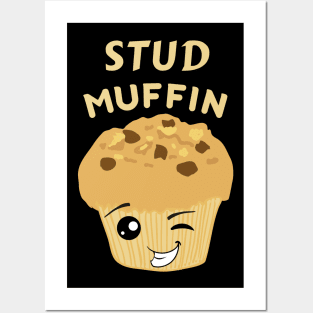 Kawaii Stud Muffin Pun Posters and Art